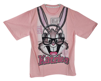 Tshirt rosa "Bux Bunny", Grösse onesize, 38 bis 44 von ROSE (REDUZIERT, kleines Loch!)