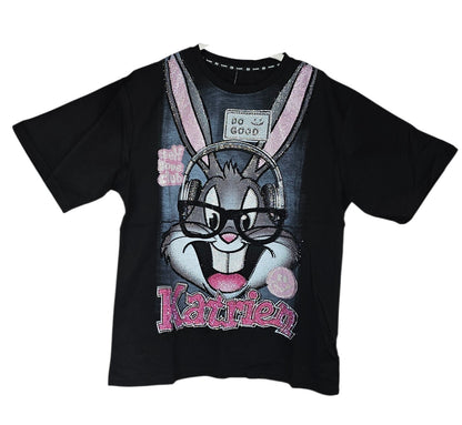 Tshirt schwarz "Bux Bunny", Grösse onesize 38 bis 44 von ROSE