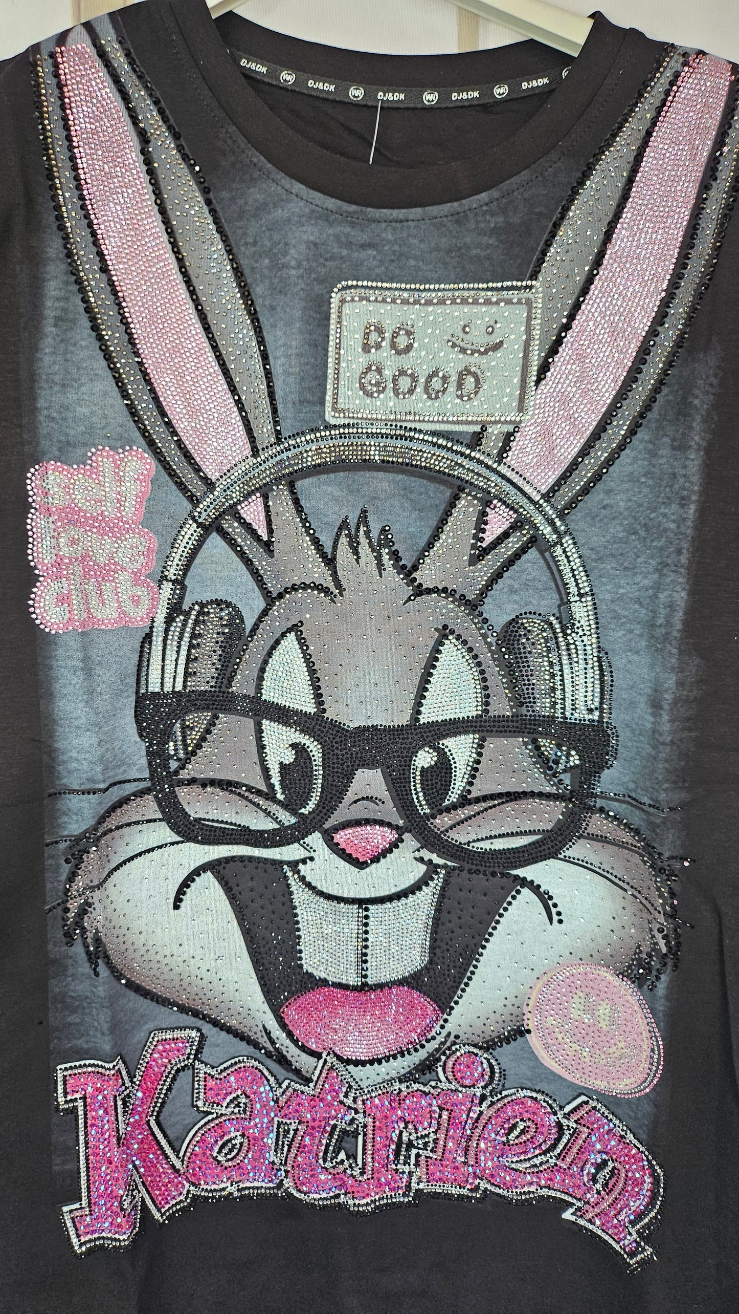 Tshirt schwarz "Bux Bunny", Grösse onesize 38 bis 44 von ROSE