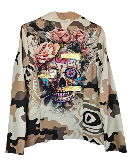 Shortblazer "Skull camouflage" Onesize 38 bis Grösse 42/44 von ISSIMA