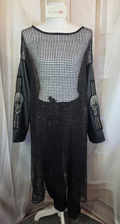 Kleid/Tunika "Skull" mit Pailletten, Grösse onesize 38 - 44/46 von ROSE