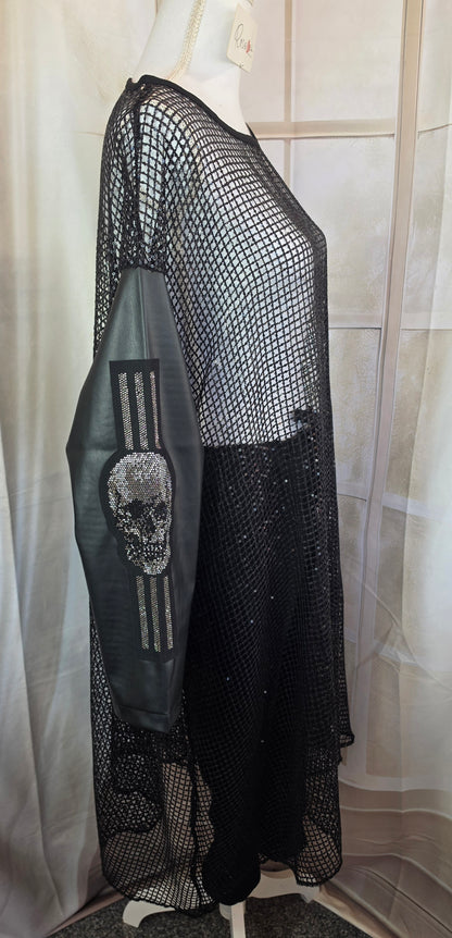 Kleid/Tunika "Skull" mit Pailletten, Grösse onesize 38 - 44/46 von ROSE