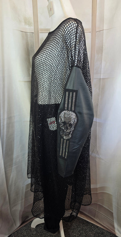 Kleid/Tunika "Skull" mit Pailletten, Grösse onesize 38 - 44/46 von ROSE