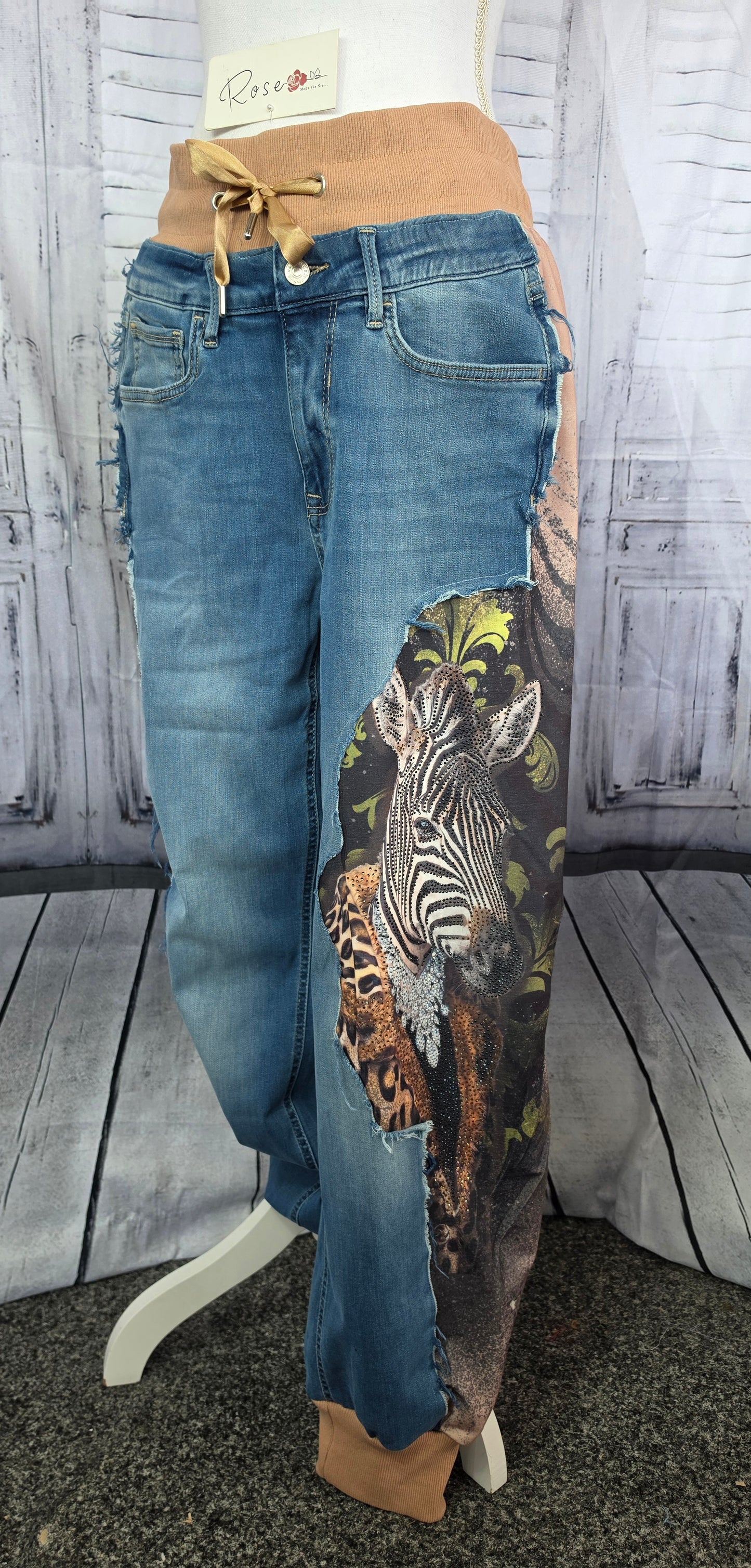 Jeanshose "Zebra", Grösse onesize 38 - 44, von ROSE