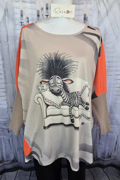 Sweatshirt "Sleepy Zebra", Grösse onesize 38 bis 50 von ROSE