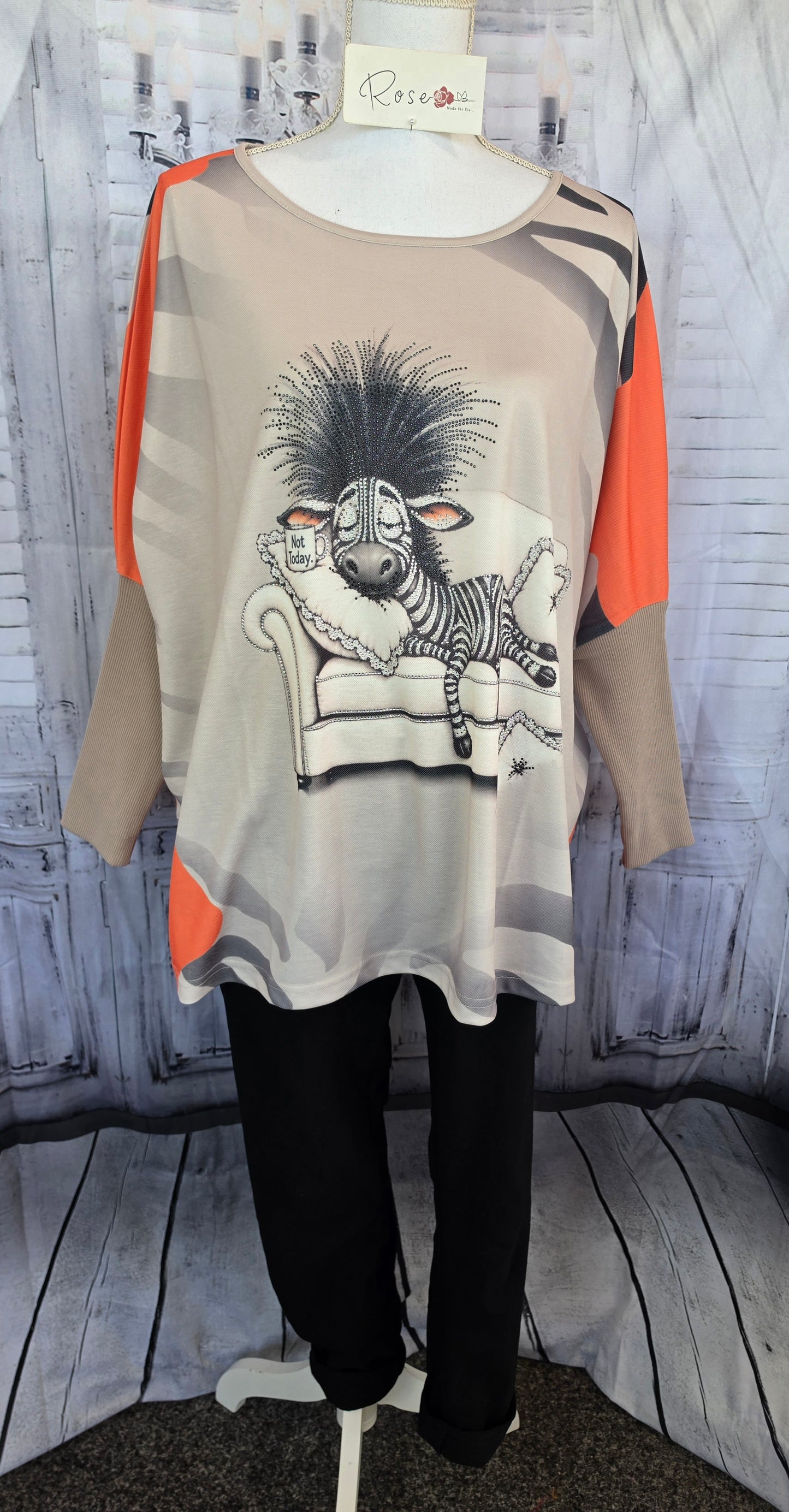 Sweatshirt "Sleepy Zebra", Grösse onesize 38 bis 50 von ROSE