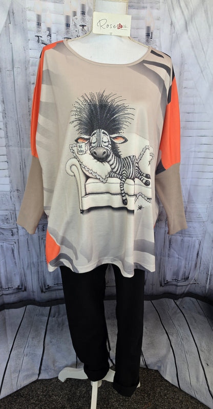 Sweatshirt "Sleepy Zebra", Grösse onesize 38 bis 50 von ROSE