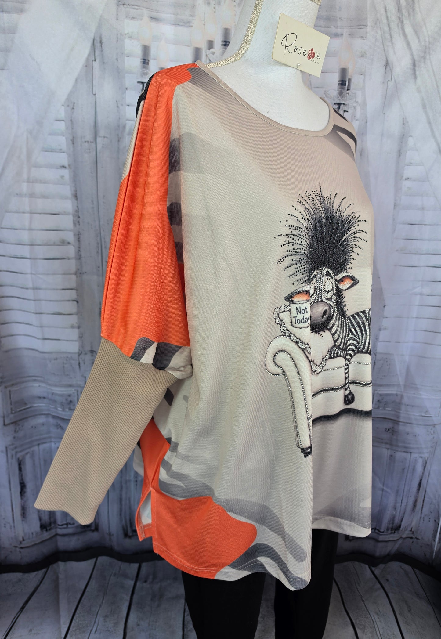 Sweatshirt "Sleepy Zebra", Grösse onesize 38 bis 50 von ROSE