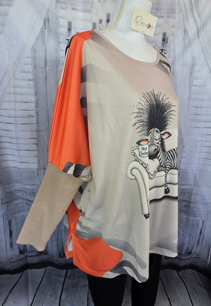 Sweatshirt "Sleepy Zebra", Grösse onesize 38 bis 50 von ROSE
