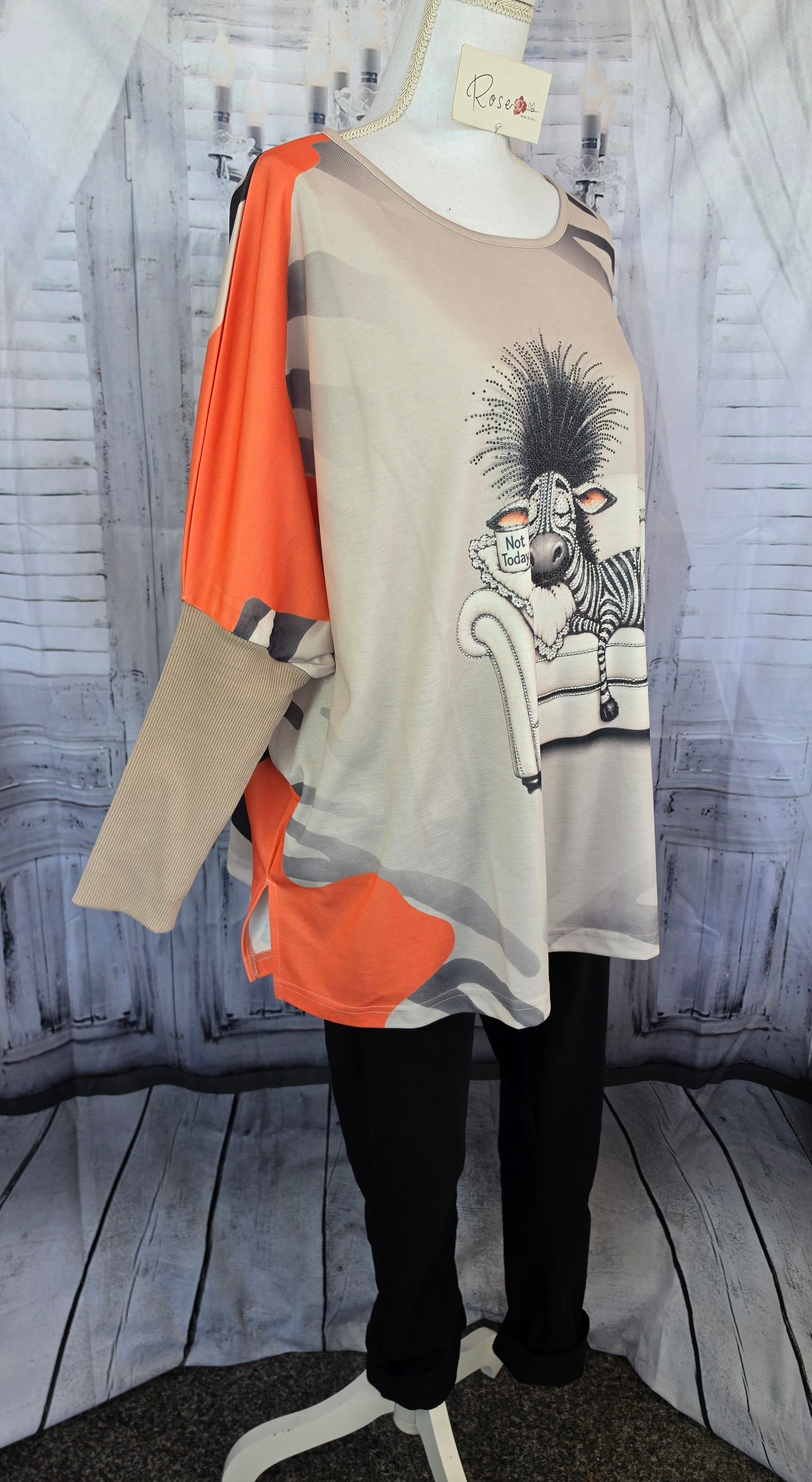 Sweatshirt "Sleepy Zebra", Grösse onesize 38 bis 50 von ROSE