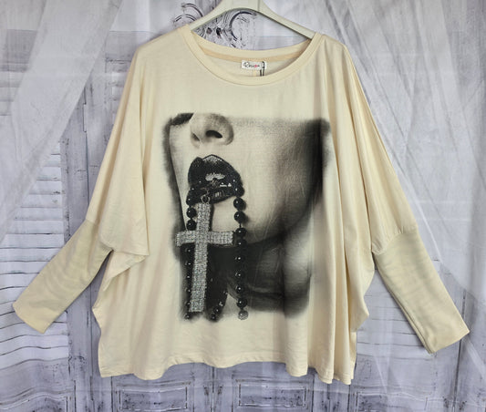 Sweatshirt "Lippe", Grösse onesize 38 bis 50 von ROSE