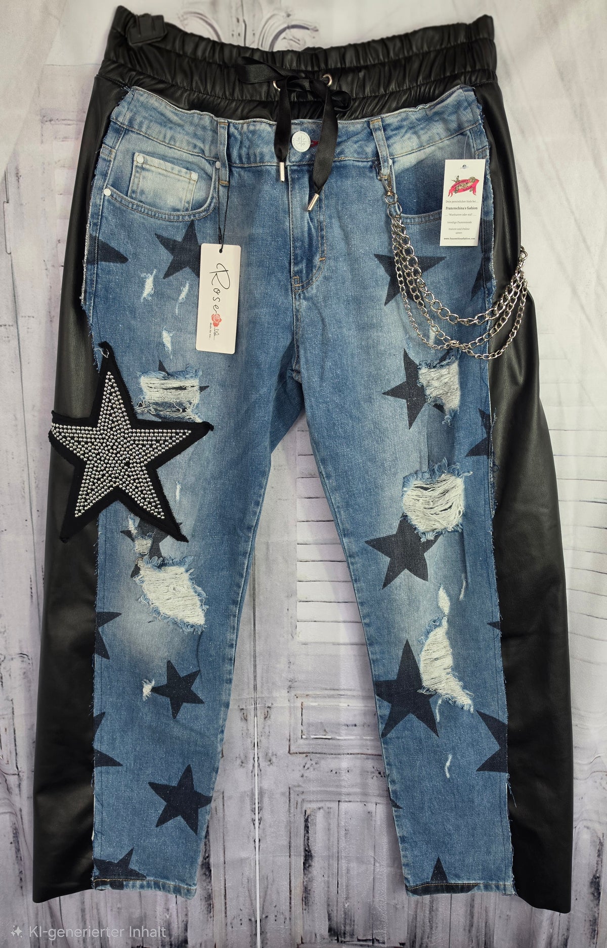 Jeanshose "Stars", Grösse onesize 38 - 44, von ROSE