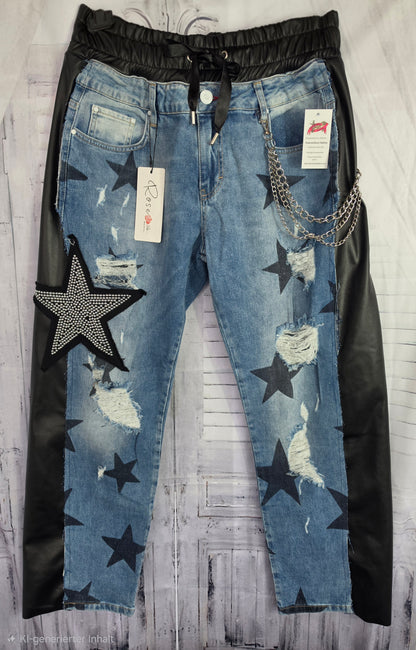 Jeanshose "Stars", Grösse onesize 38 - 44, von ROSE