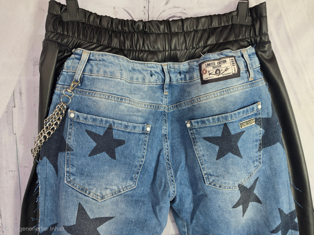Jeanshose "Stars", Grösse onesize 38 - 44, von ROSE