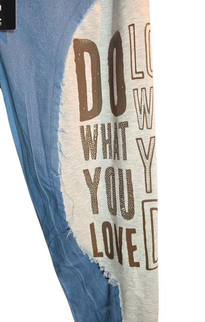 Stretchhose "Love what", blau/grau, Grösse 36 -40 von ISSIMA