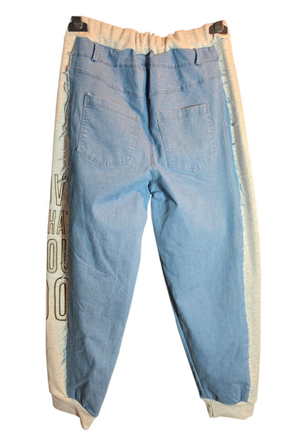 Stretchhose "Love what", blau/grau, Grösse 36 -40 von ISSIMA