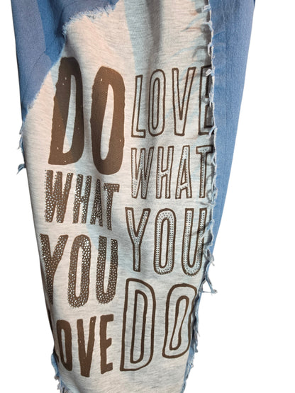 Stretchhose "Love what", blau/grau, Grösse 36 -40 von ISSIMA
