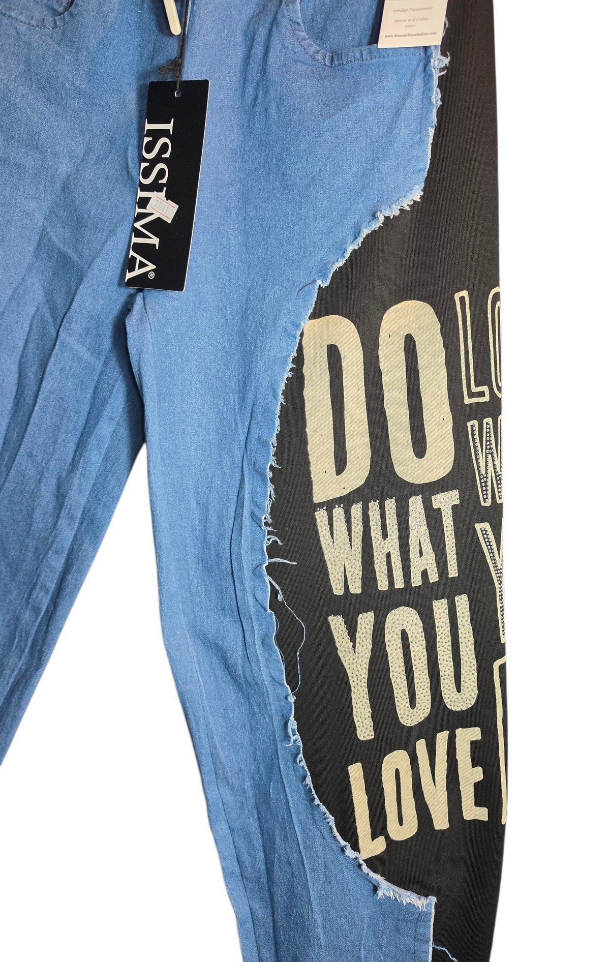 Stretchhose "Love what", blau/schwarz, Grösse 36 -40 von ISSIMA