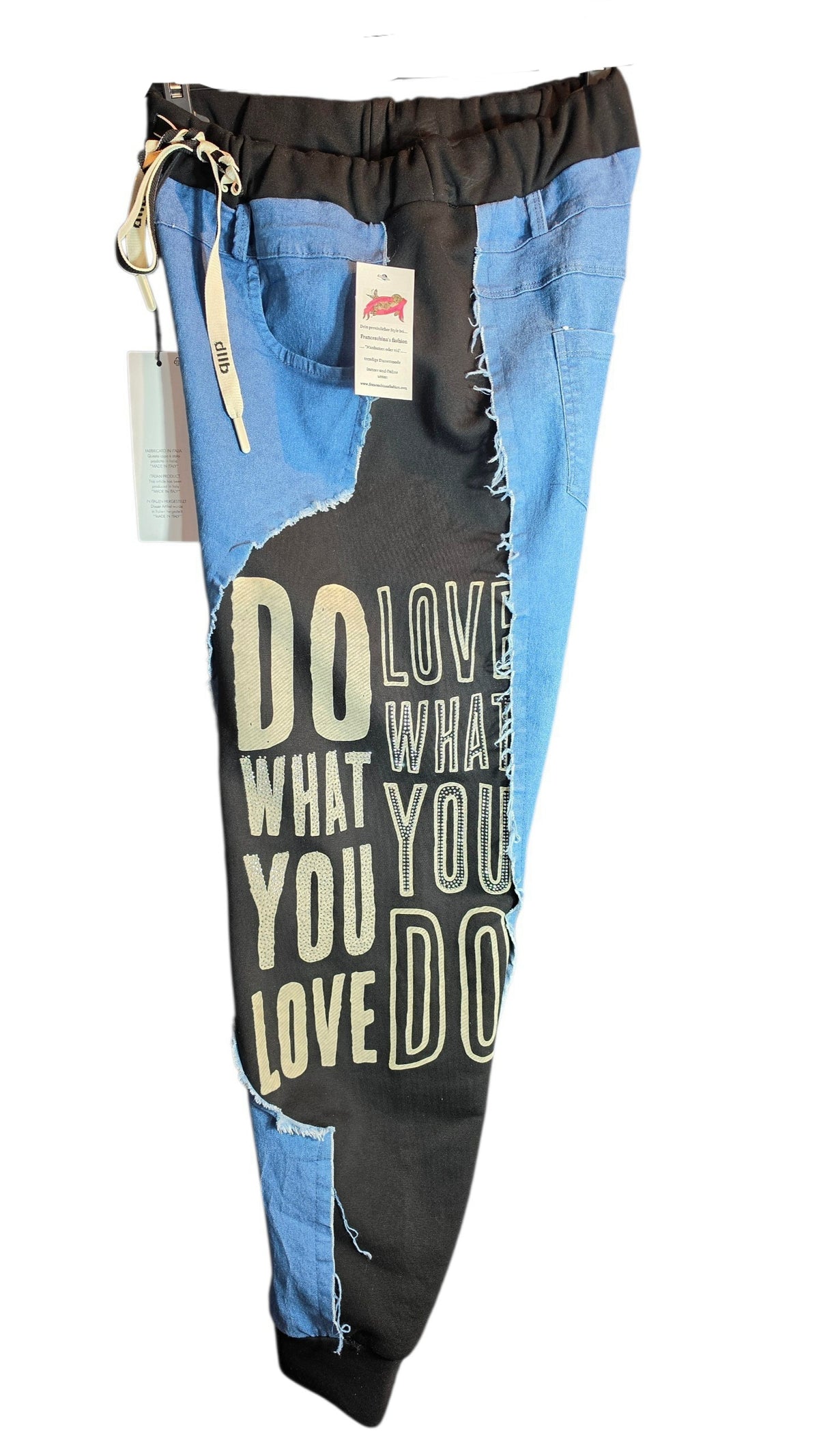 Stretchhose "Love what", blau/schwarz, Grösse 36 -40 von ISSIMA