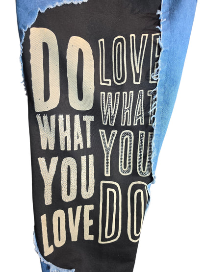 Stretchhose "Love what", blau/schwarz, Grösse 36 -40 von ISSIMA