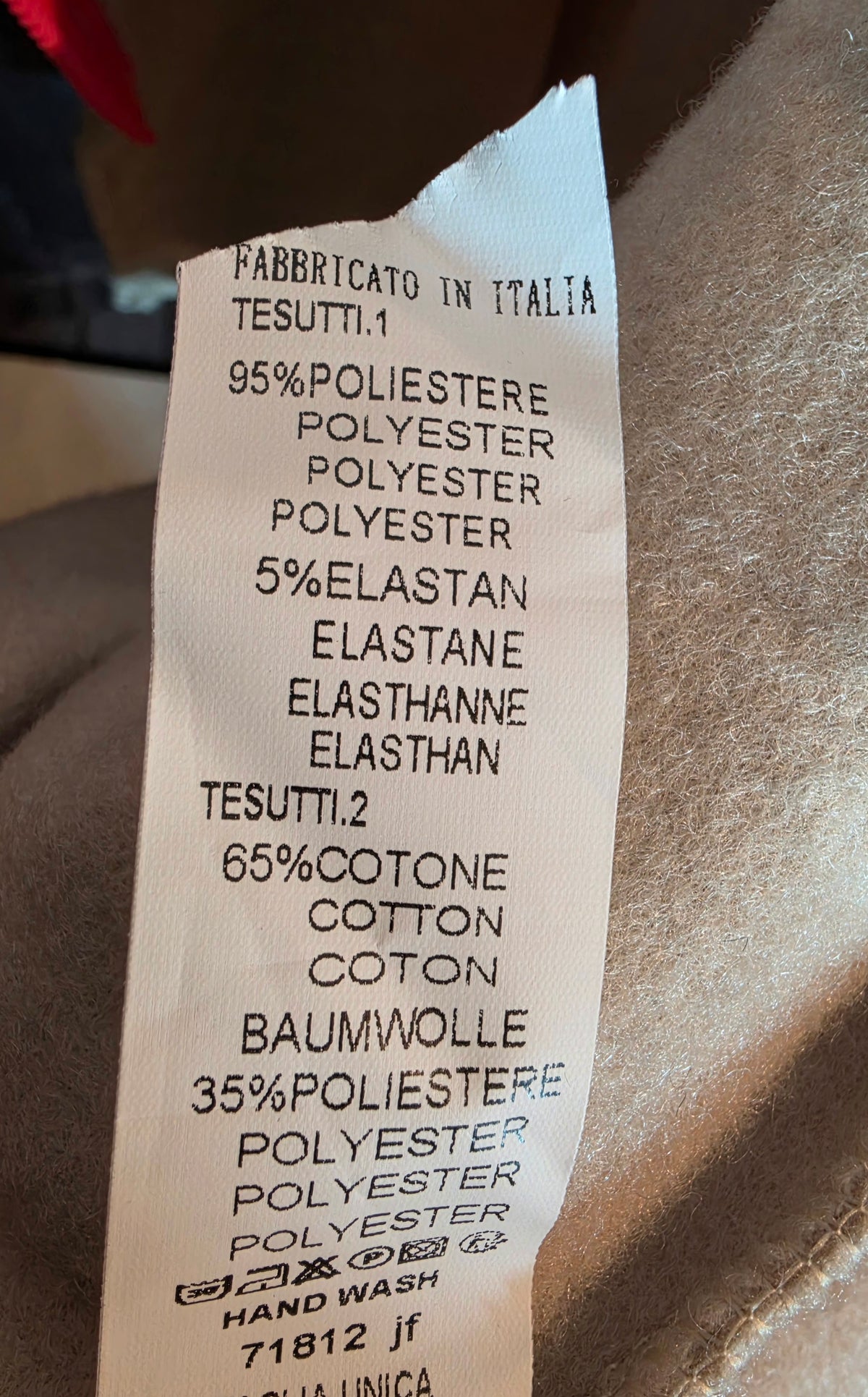 Kapuzenjacke extralang beige "The eys sees....", Grösse 40-46/48
