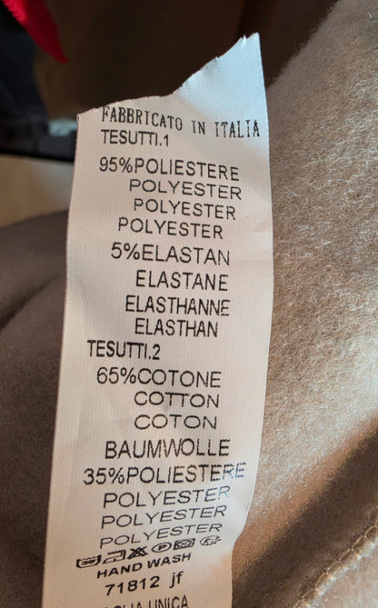 Kapuzenjacke extralang beige "The eys sees....", Grösse 40-46/48