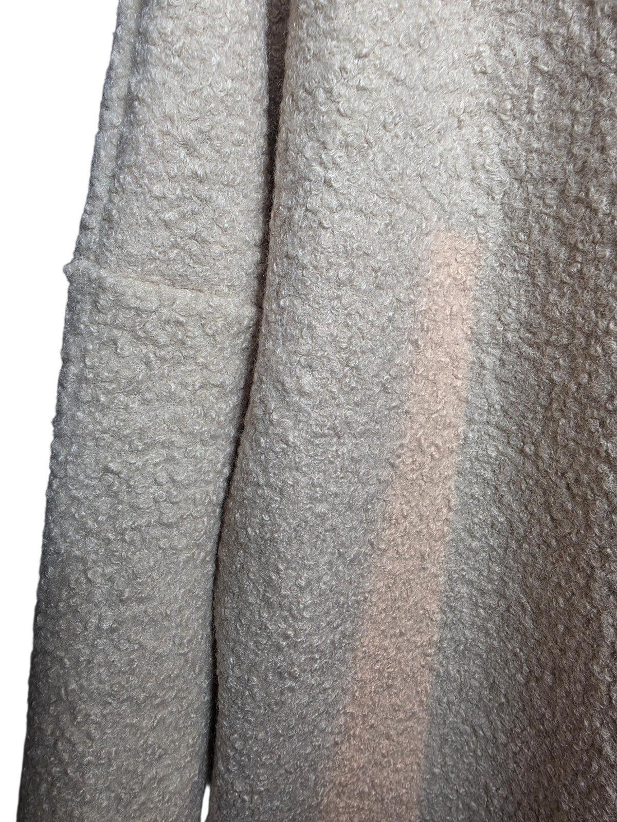 Kapuzenjacke extralang beige "The eys sees....", Grösse 40-46/48