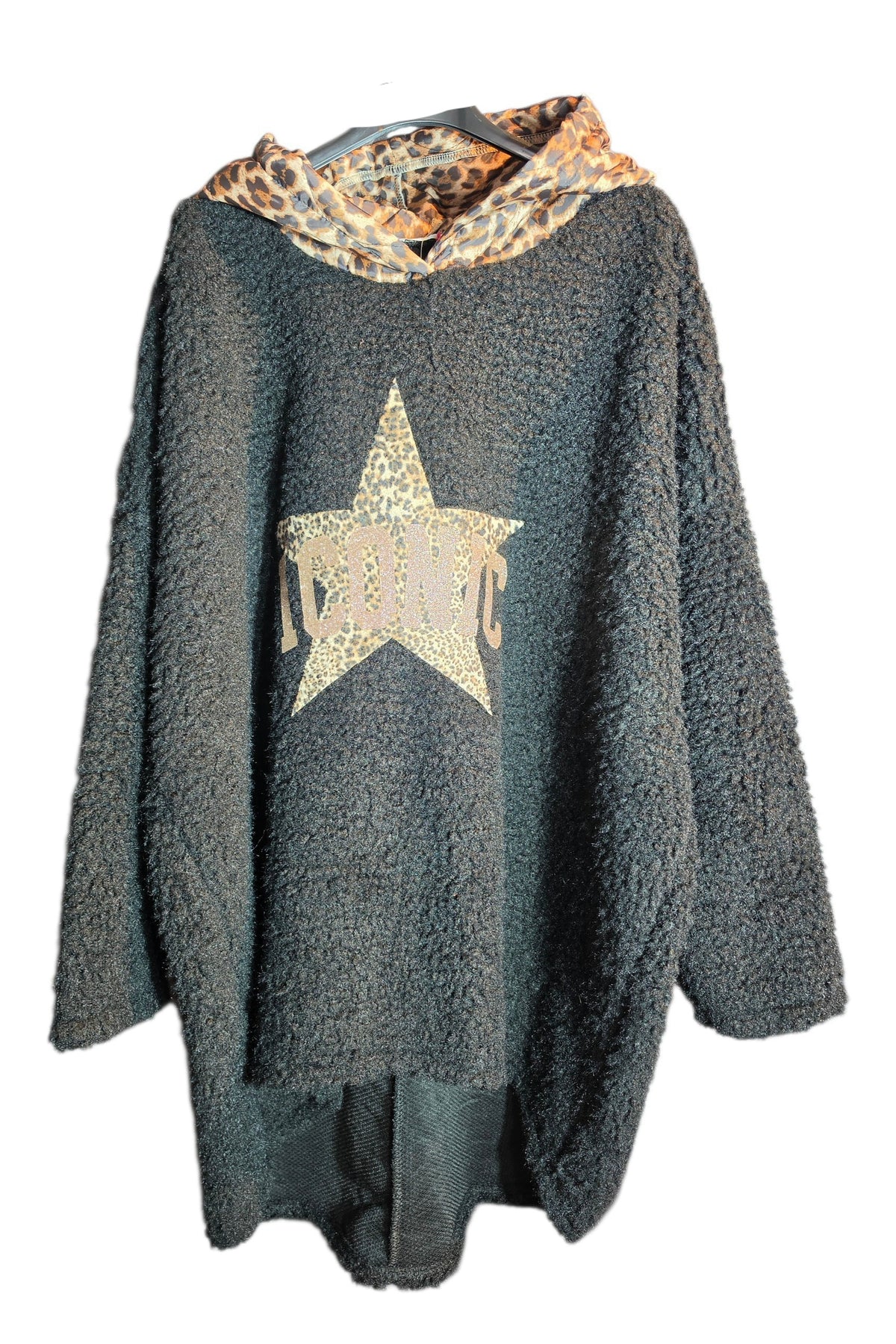 Kapuzenpullover "ICONIC" schwarz, onesize 40 bis 44 von ISSIMA