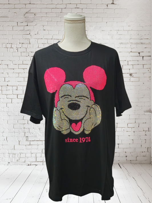 T-Shirt Mickey Schwarz Neon 38 - 42/44