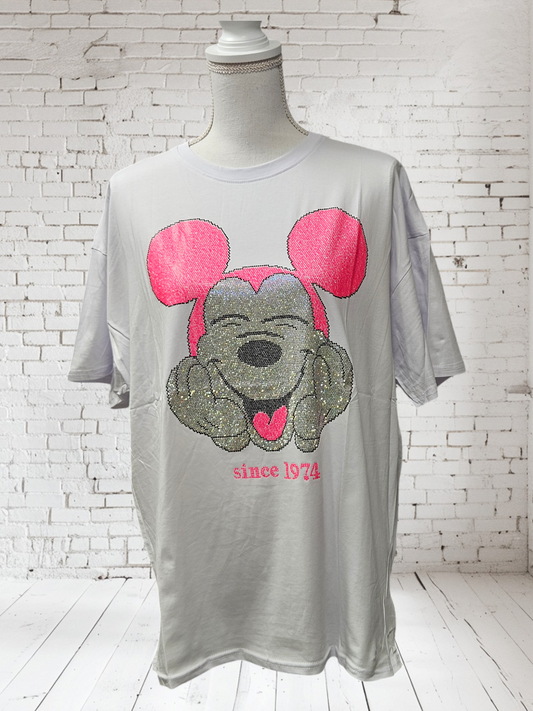 T-Shirt Mickey Weiss Neon 38 - 42/44