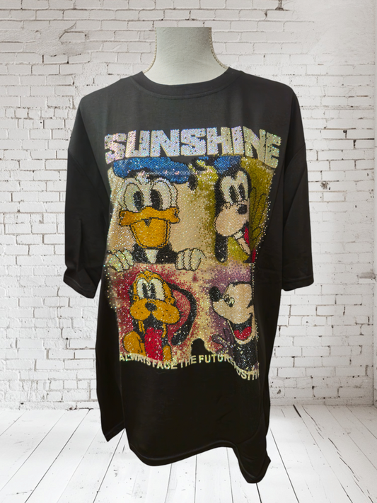 T-Shirt "Sunshine" schwarz, Grösse 40 - 42/44