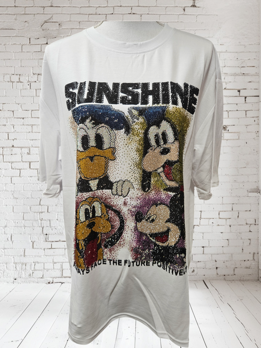 T-Shirt "Sunshine" weiss, Grösse 40 - 42/44