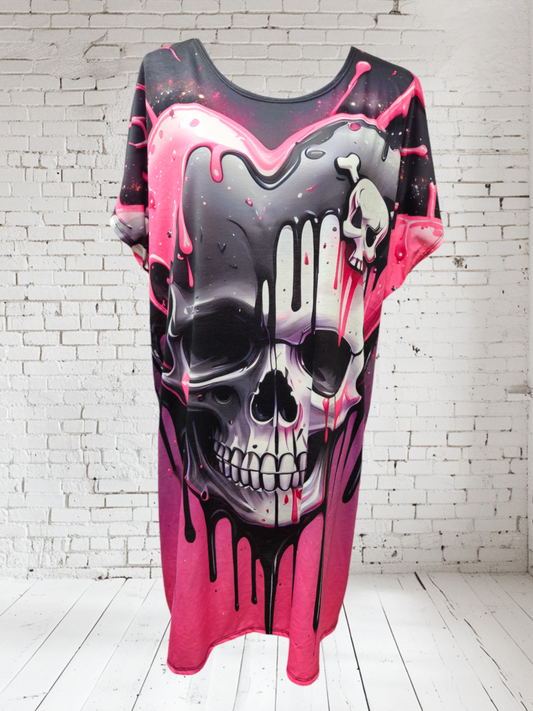 Longshirt "Skull pink" Grösse 40 - 42/44