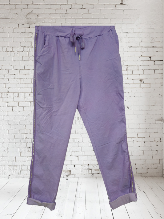 Stretchhose lila "Bling Bling", Onesize 42/44