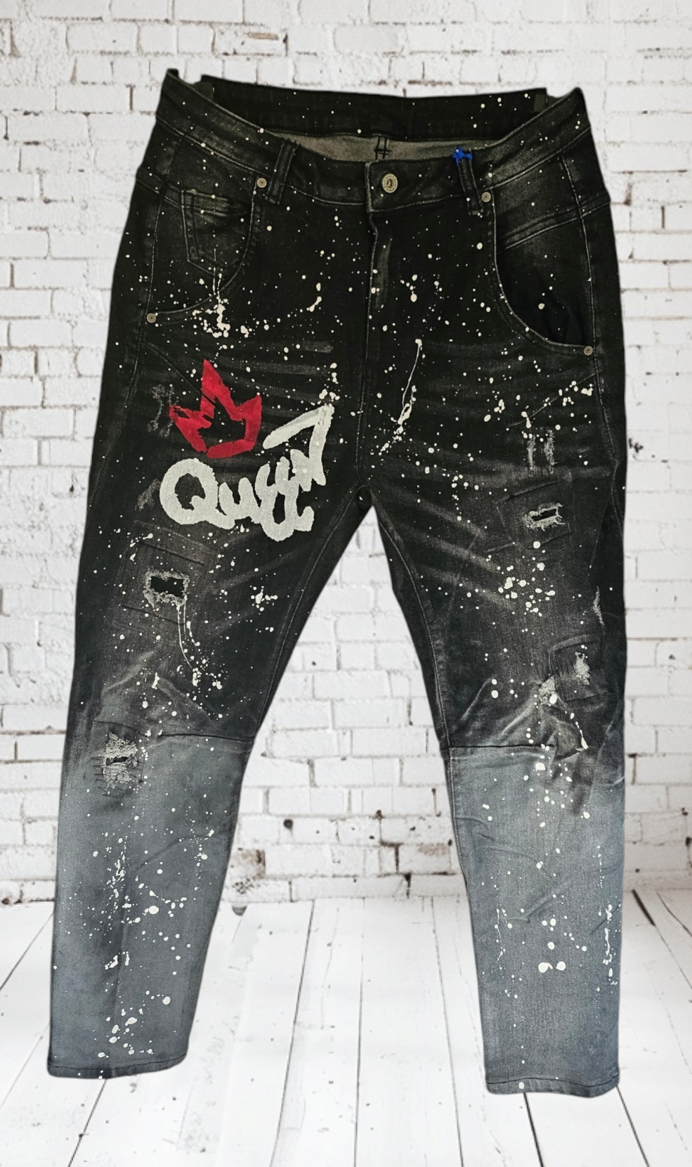 Stretchjeans "QUEEN" schwarz, Grösse M & L