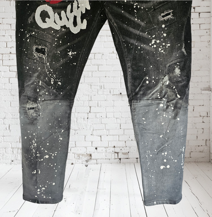 Stretchjeans "QUEEN" schwarz, Grösse M & L