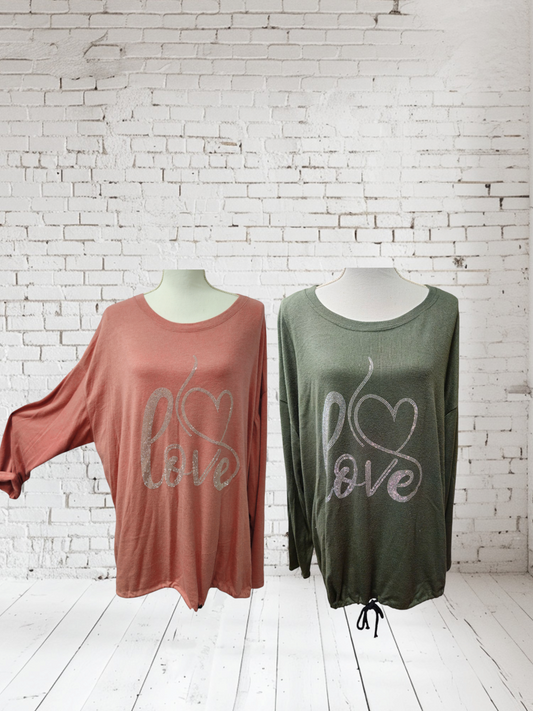 Pullover "Love", Onesize 44 -46, diverse Farben