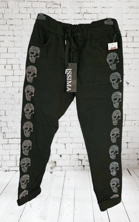 Stretchhose "Skulls", Grösse one size bis 42/44 von ISSIMA