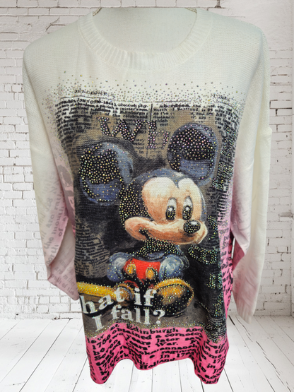 Pullover "Mickey", Onesize bis Grösse 44, diverse Farben