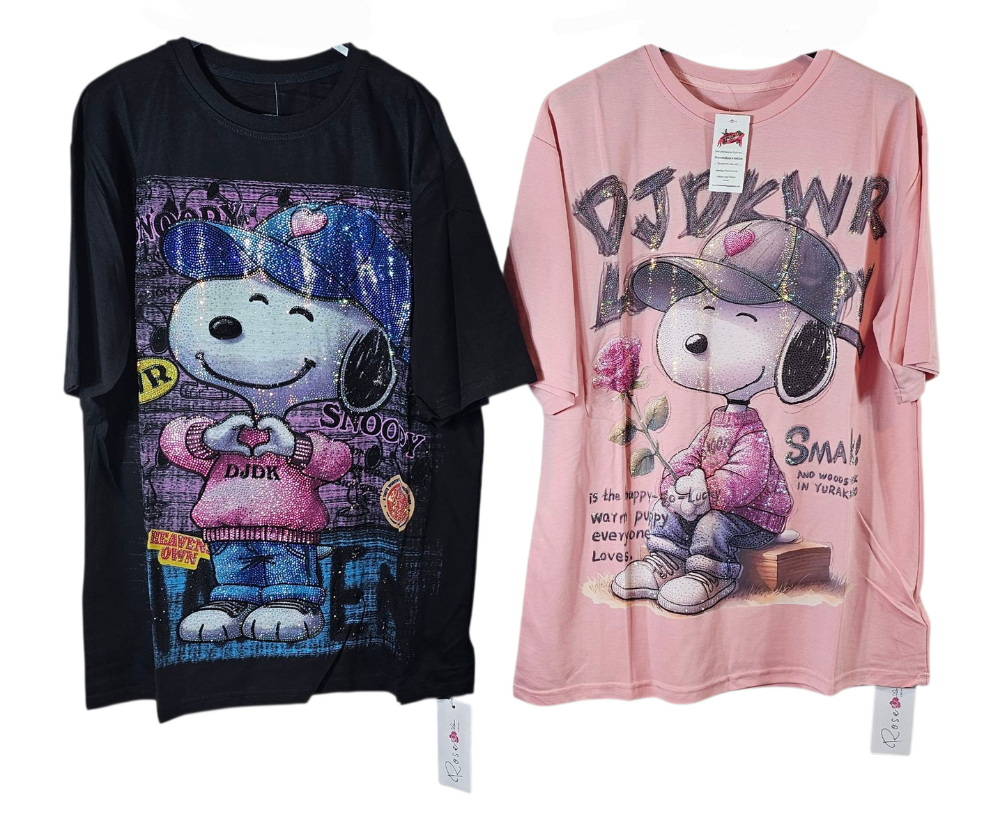 Tshirt schwarz "Snoopy", Gr. onesize 38 bis 42/44 von ROSE