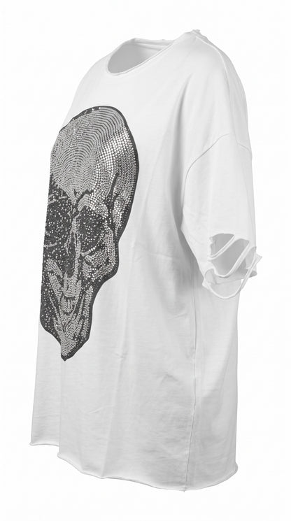 Tshirt wollweiss "Skull", Grösse S/M & L/XL von ROSE