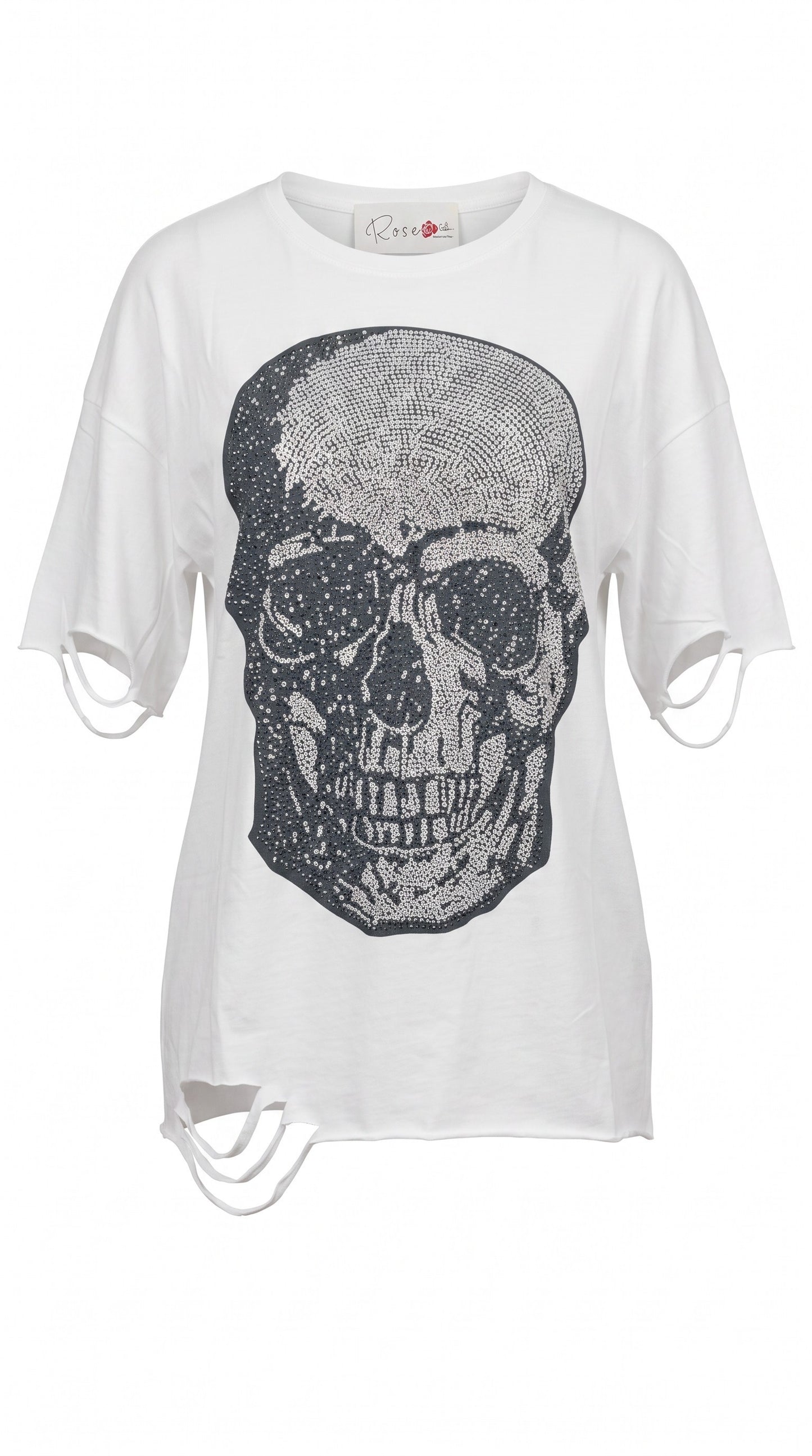 Tshirt wollweiss "Skull", Grösse S/M & L/XL von ROSE