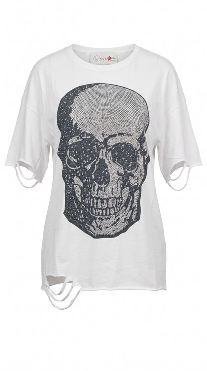 Tshirt wollweiss "Skull", Grösse S/M & L/XL von ROSE