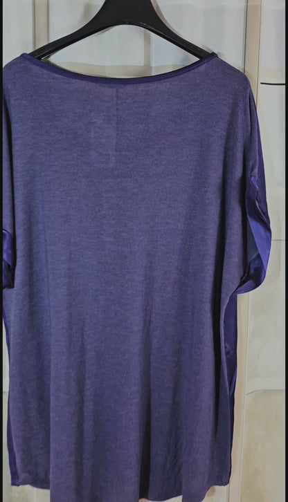 Tshirt violett "Two Faces", Gr. onesize 38 bis 42/44 von ISSIMA