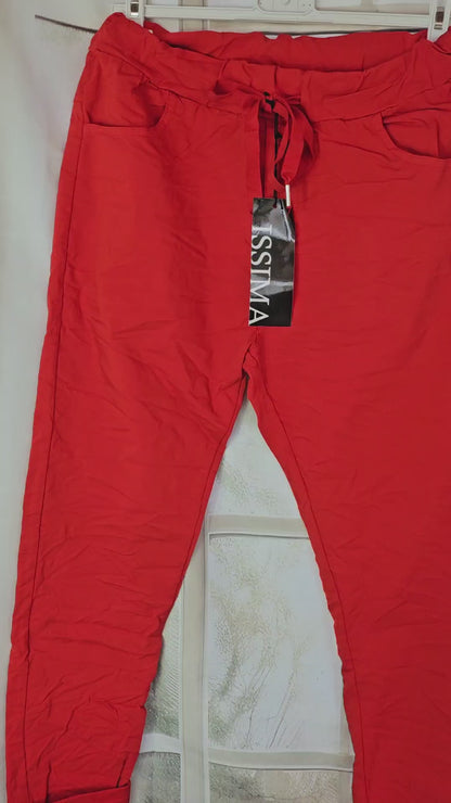 Stretchhose matt, rot, onesize 38 bis 42/44 von ISSIMA