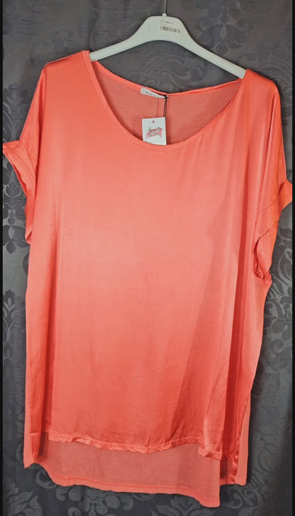 Tshirt coral "Two Faces", Gr. onesize 38 bis 42/44 von ISSIMA