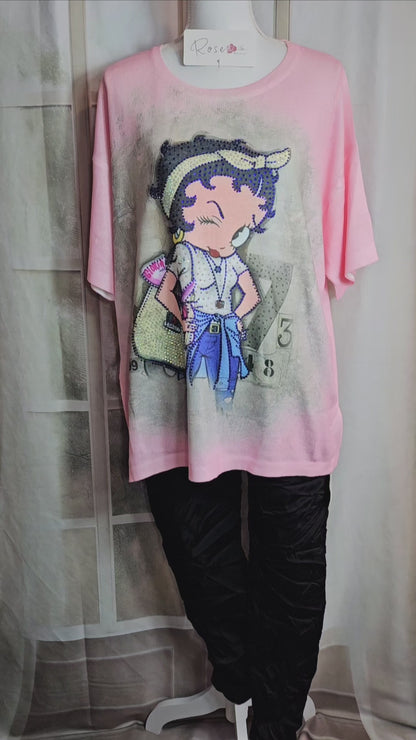 Feinstrick Tshirt rosa "Betty", Gr. onesize 38 bis 44 von ROSE
