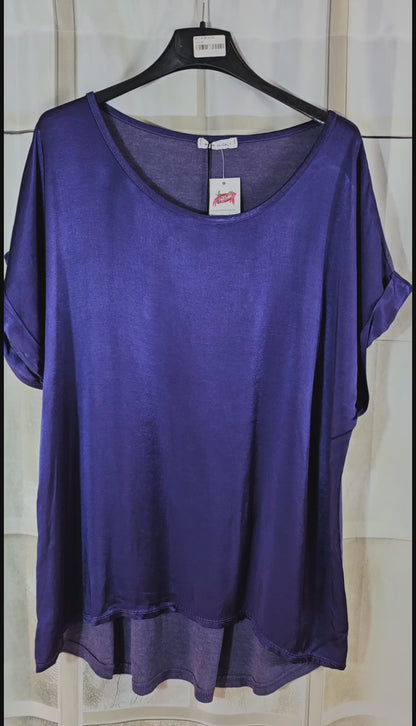 Tshirt violett "Two Faces", Gr. onesize 38 bis 42/44 von ISSIMA