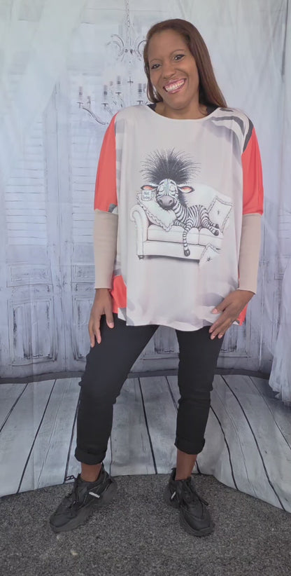 Sweatshirt "Sleepy Zebra", Grösse onesize 38 bis 50 von ROSE