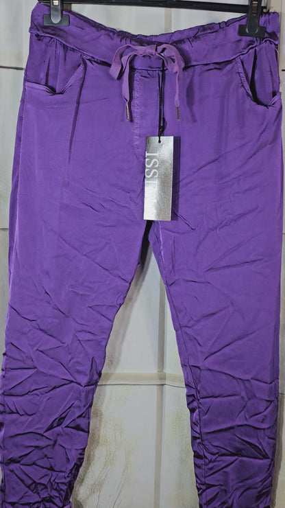 Shiny-Stretchhose, violett,  Onesize bis 42/44